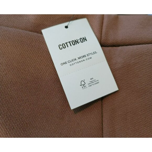 Cotton On Flare Pants Womans Pull On Cocoa Bean Brown Tall Size Small JJ1538 - Picture 6 of 12